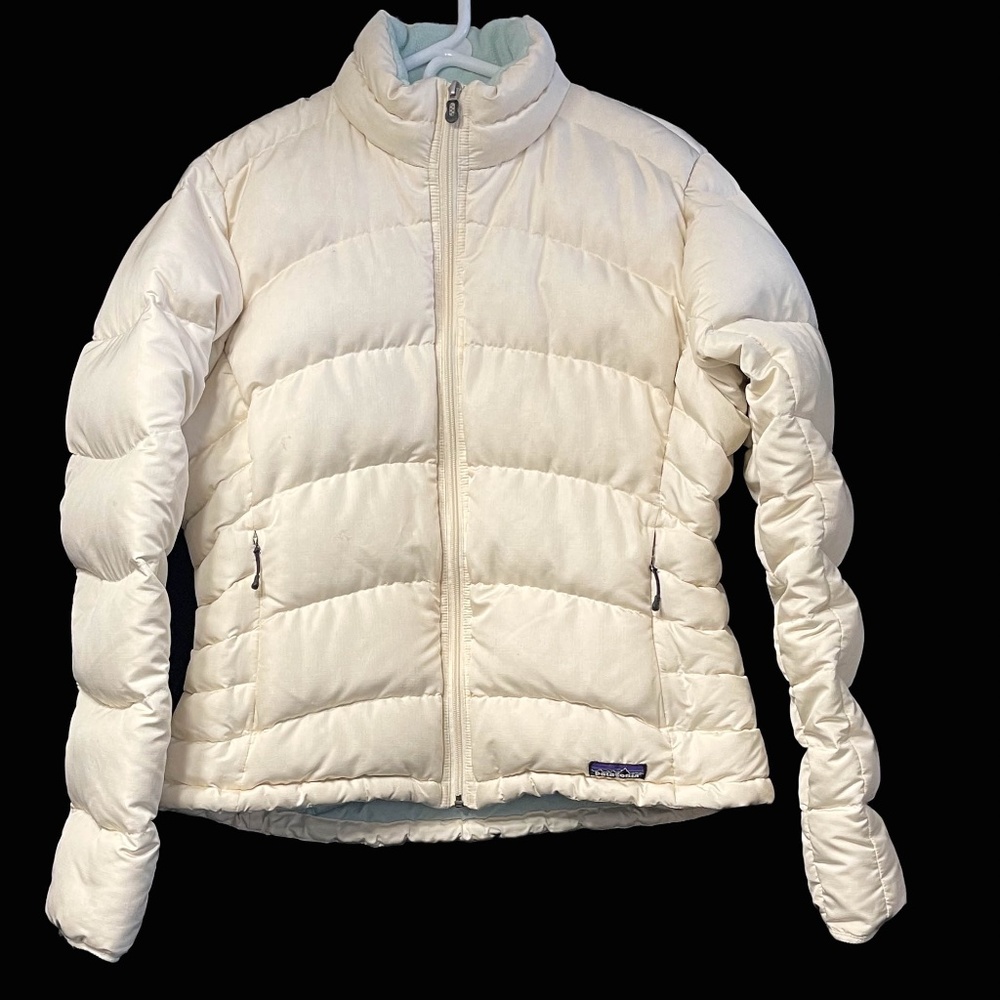 Patagonia Puffer Down Jacket Coat Cloud-White sz L